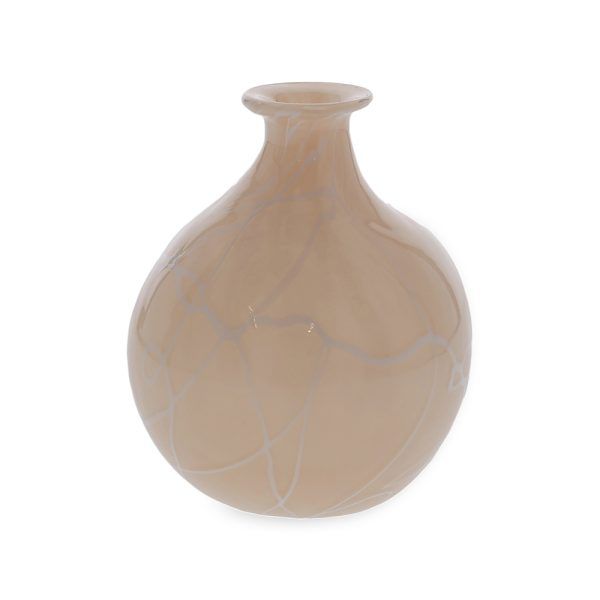 Vaso Em Vidro Bege Mart 16,5cm