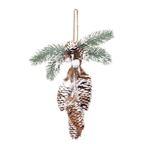Enfeite Natalino Pinhas Marrom e Verde 25 cm
