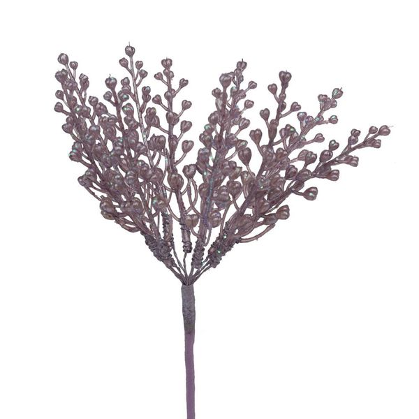 Galho Folhas Glitter Lilas 20cm