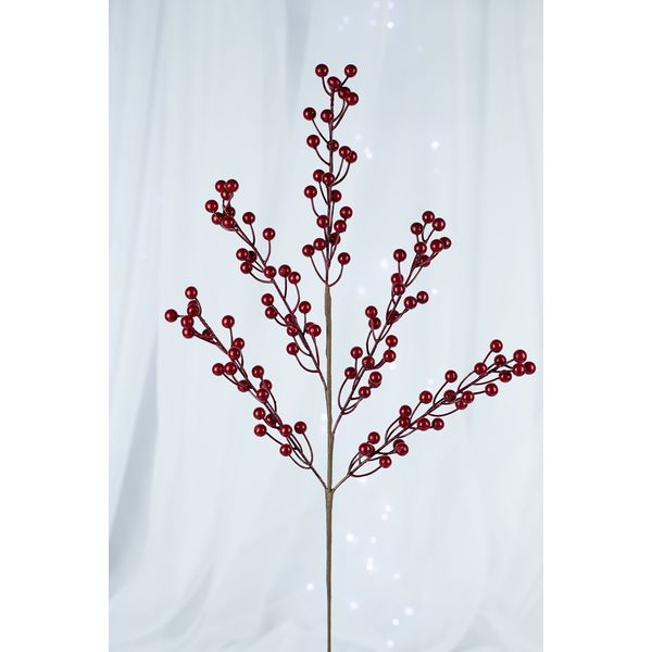 Galho Natalino Decorativo Berry Vermelho 74cm