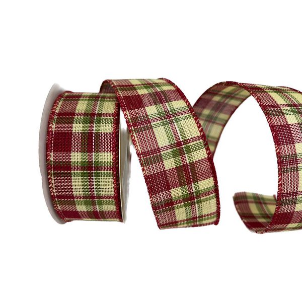 Fita De Natal Aramada 3,8cm Xadrez 9,14mts