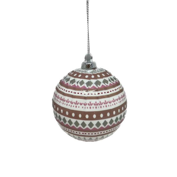 Jogo De 3 Bolas De Natal Candy Rosa Tok Da Casa 10cm