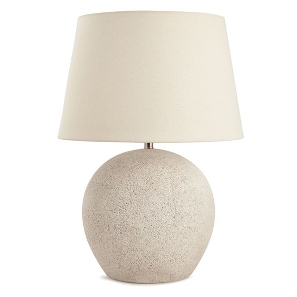 Abajur Em Fibra De Vidro C/ Base Oval Areia Mart 54cm