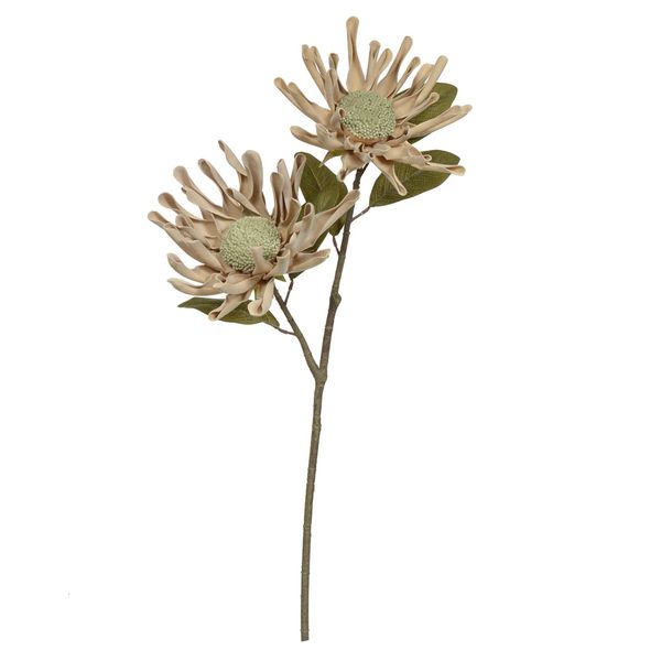 Haste com 2 Crisantemo Off White Luxo 89cm