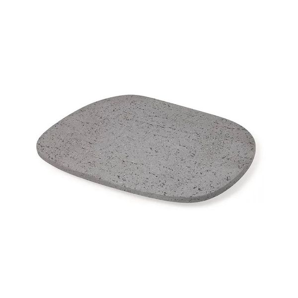 Bandeja Em Poliresina Formato Orgânico Cinza 32cm