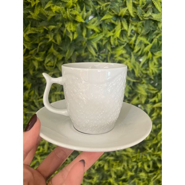 Jogo Xícaras Chá Com Pires Brixton 175ml Porcelana Branca 6 Peças