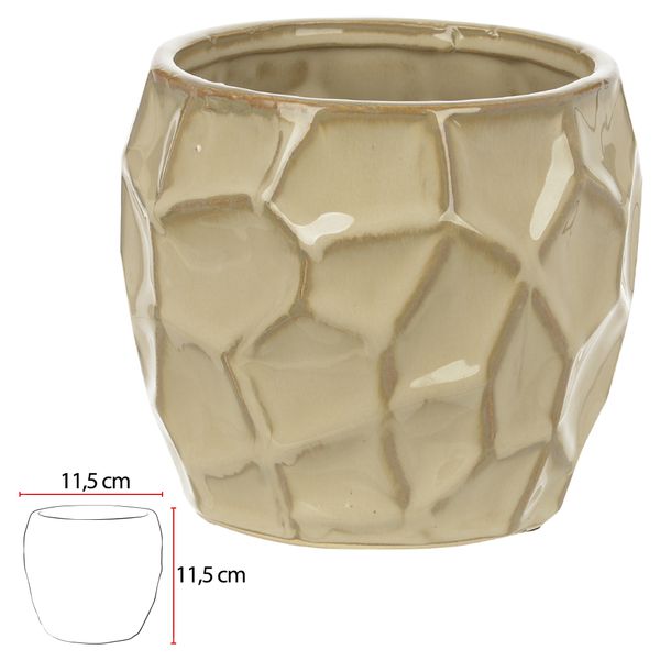 Vaso Cerâmica Geométrico Fendi 11,5cm