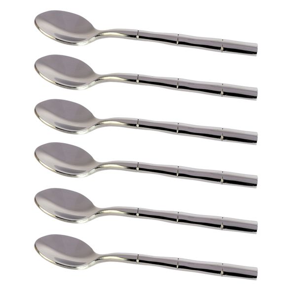 Jogo 6 Colheres Café Steel Wood Aço Inox Fracalanza
