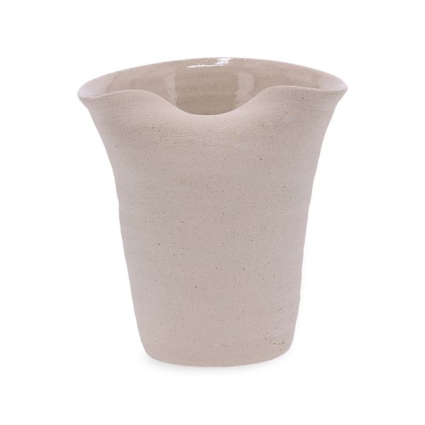 Vaso Em Ceramica Abstrato Off White Mart 25cm