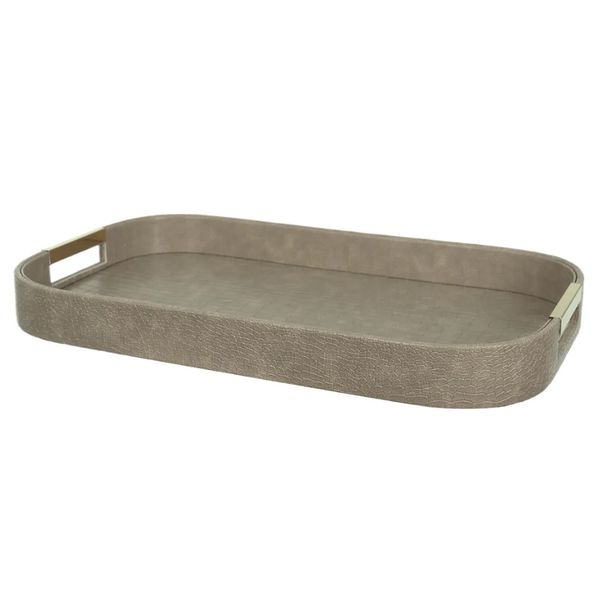 Bandeja Decoração Croco Fendi Com De Alça Metal Dourada 50cm