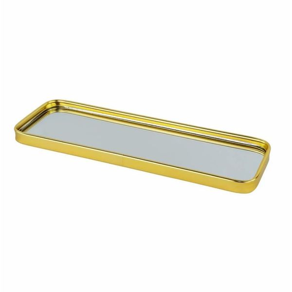 Bandeja Decorativa Espelhada Luxo 30cm Lavabo Multiuso Dourado