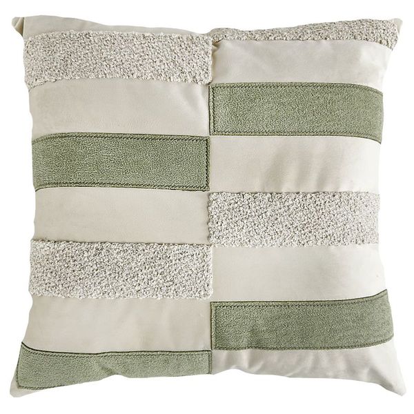 Almofada Veludo com Bordado Boucle Pistache Geo 52x52cm