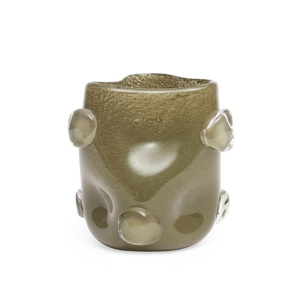 Vaso Coleção Orgânica Em Vidro Esverdeado M