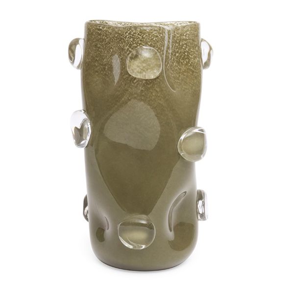 Vaso Coleção Orgânica em Vidro Esverdeado G