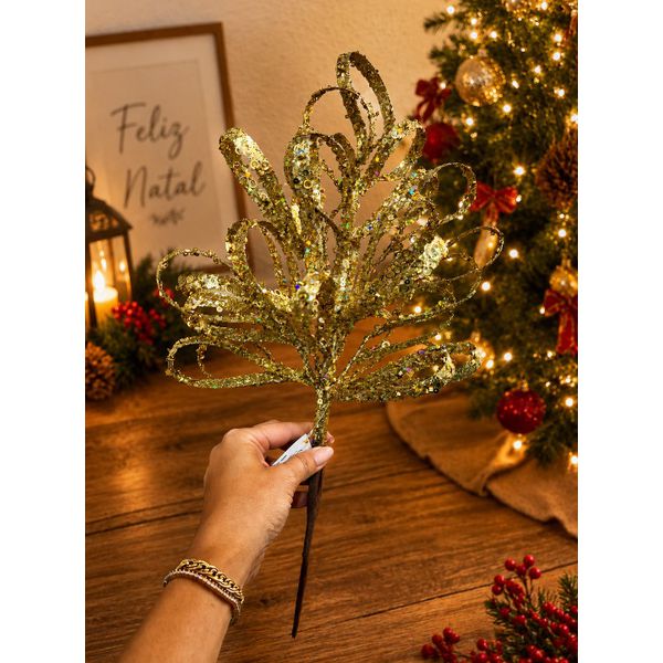 Galho Decorativo Natal Ponteira Arvore Decoração Natal 45cm