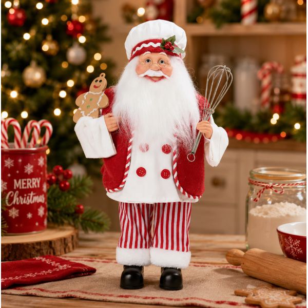 Enfeite Papai Noel Ginger Confeiteiro 45cm Cromus Natal