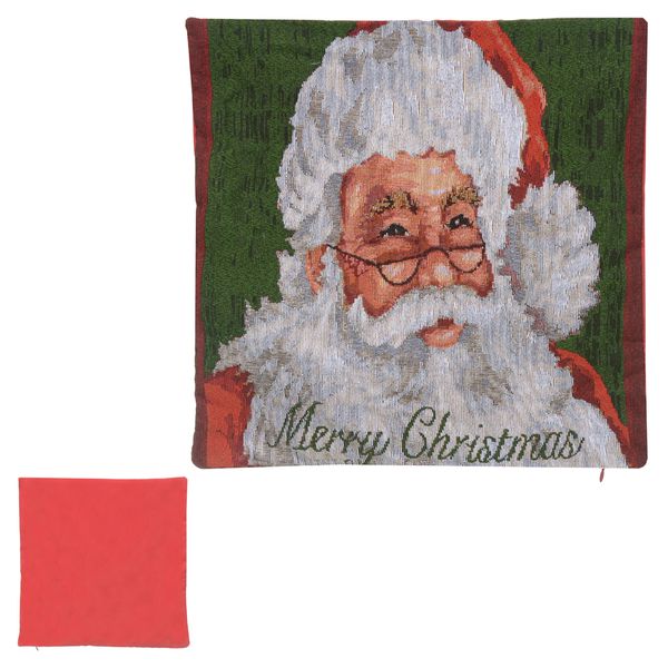 Capa De Almofada Colorida Tecido Natal Papai Noel 45cm