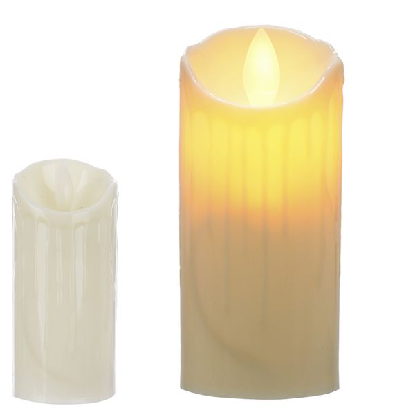 Vela Redonda Led Chama Viva Decoração Natal