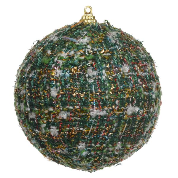 Jogo 2 Bolas De Natal Tweed Verde 10cm Natal