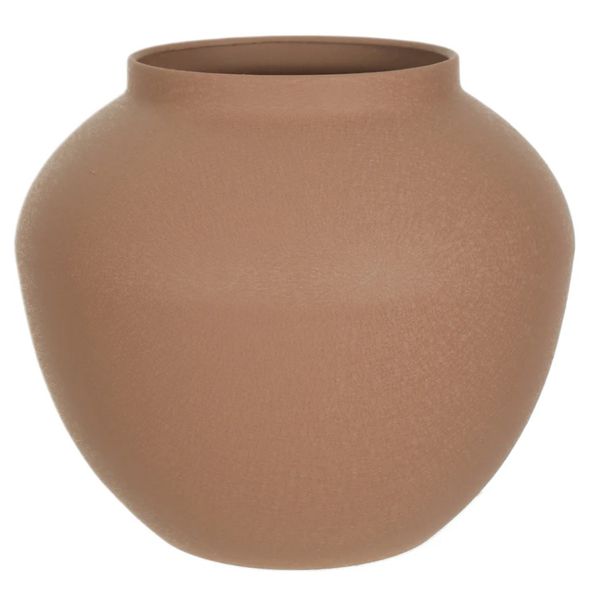 Vaso Decorativo Metal Texturizado 18cm Marrom