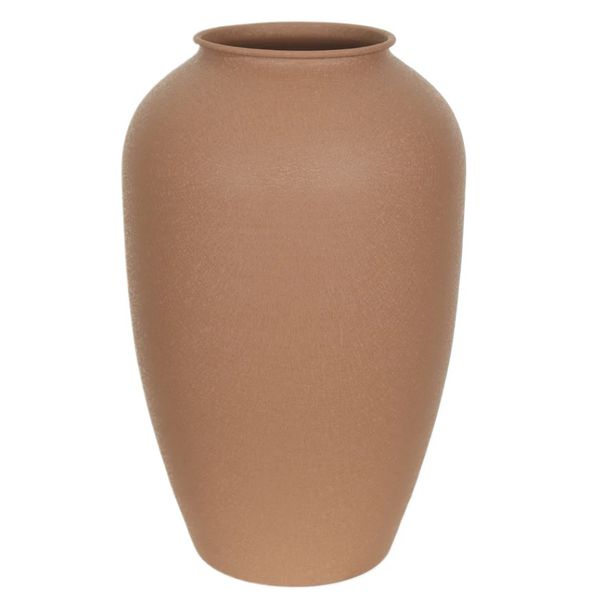 Vaso Decorativo Metal Texturizado 26,5cm Marrom