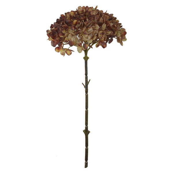 Haste Hortensia Artificial Decoração Marsala Outono 47cm