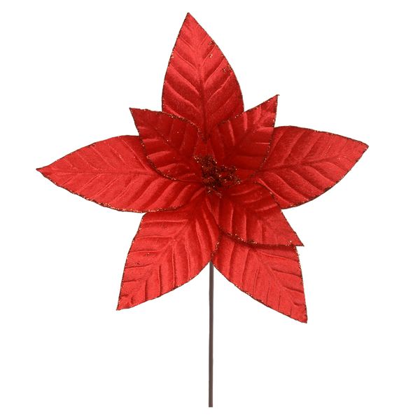 Flor Natalina Poinsetia Veludo Vermelho Flor De Natal
