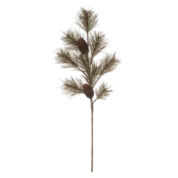 Galho Natalino Verde Com Pinhas Enfeite P/ Árvore De Natal