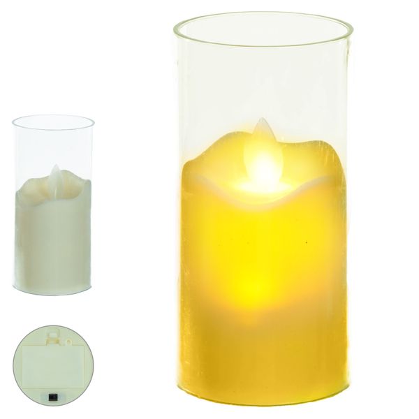Vela Redonda Led Chama Viva Decoração Natal