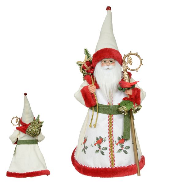 Papai Noel Em Pé 45cm Verde E Vermelho Luxo Natal