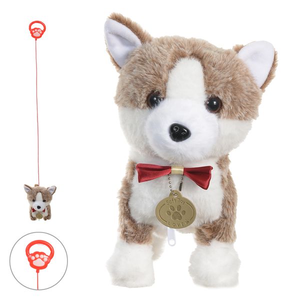 Cachorro Natal Animado Com Movimento E Som Cinza E Branco