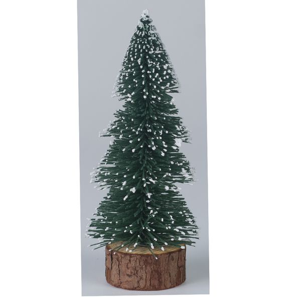 Mini Arvore Natal Flocked Verde Branco 15cm