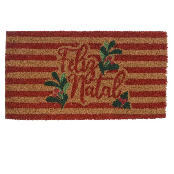 Tapete Capacho Decoração Natal Feliz Natal Listras