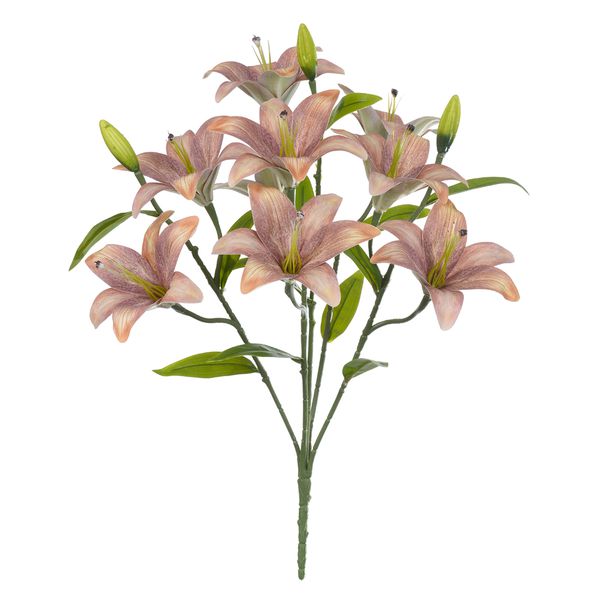 Lírio Artificial Buque Com 9 Flores 55cm Toque Real