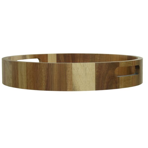 Bandeja Redonda Madeira Acácia 32cm