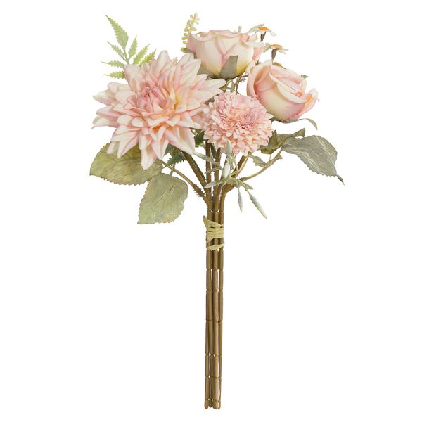 Buque Ramalhete Misto Flores Decoração Rosa Claro 30cm
