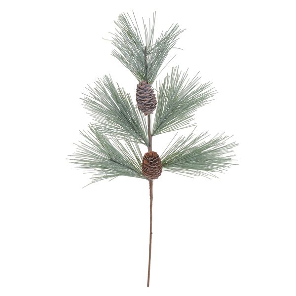 Galho Natalino Verde Com Pinhas Enfeite P/ Árvore De Natal