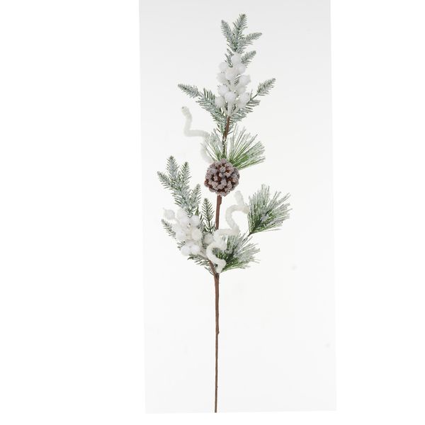 Galho Natalino Berry Branco Nevado 70cm Decoração Natal