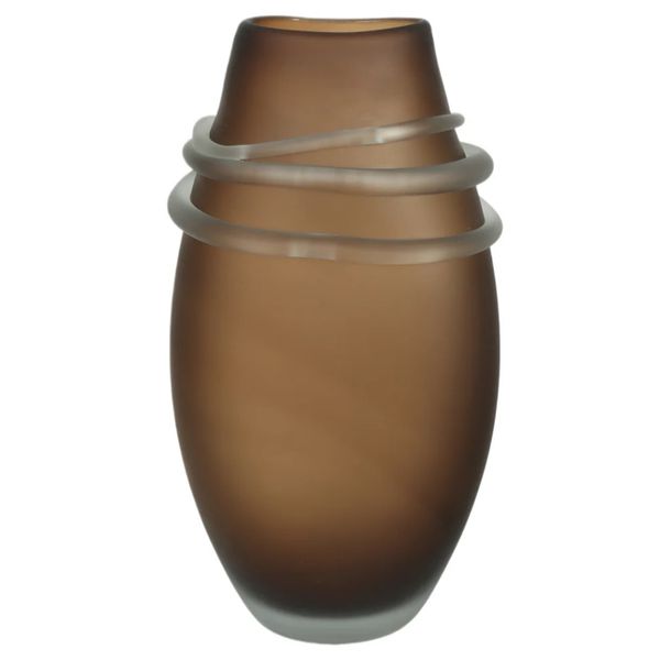 Vaso Vidro Decorativo Aplicação Marrom 43,5cm