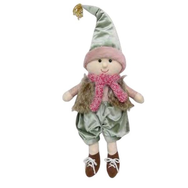 Boneco com Casaco de Pele e Cachecol 40cm