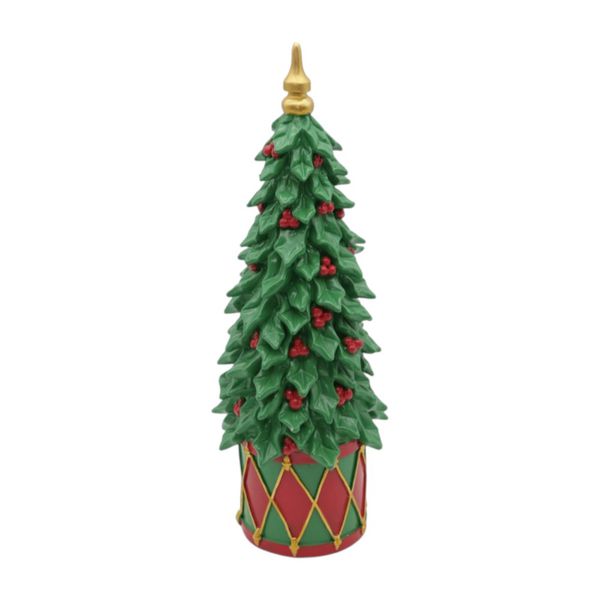 Árvore Decor Resina Verde Berry Vermelho 28cm Luxo Natal