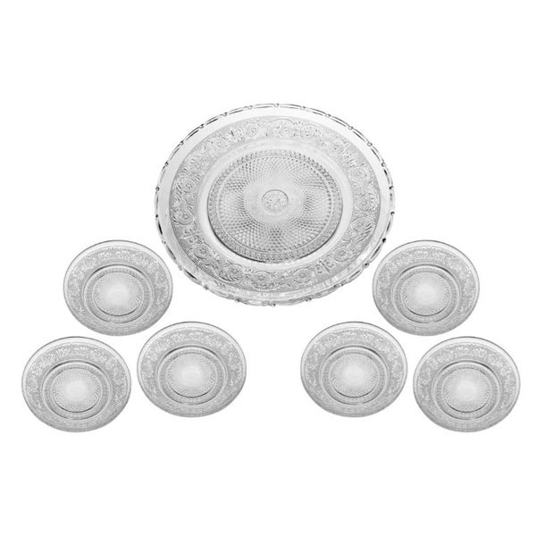 Conjunto de Pratos de Sobremesa Lyor 7 peças De Vidro