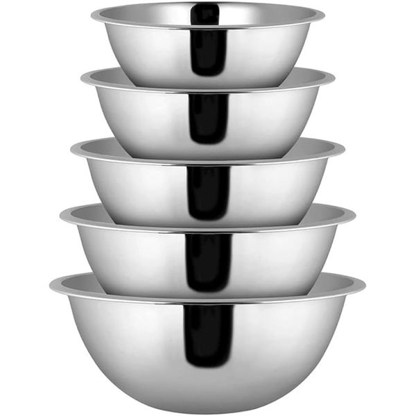 Conjunto de Tigelas Aço Inox Saladeiras 5Pcs 