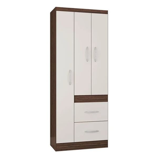 Guarda-roupa Solteiro Milão 3 Portas 2 Gavetas Poquema