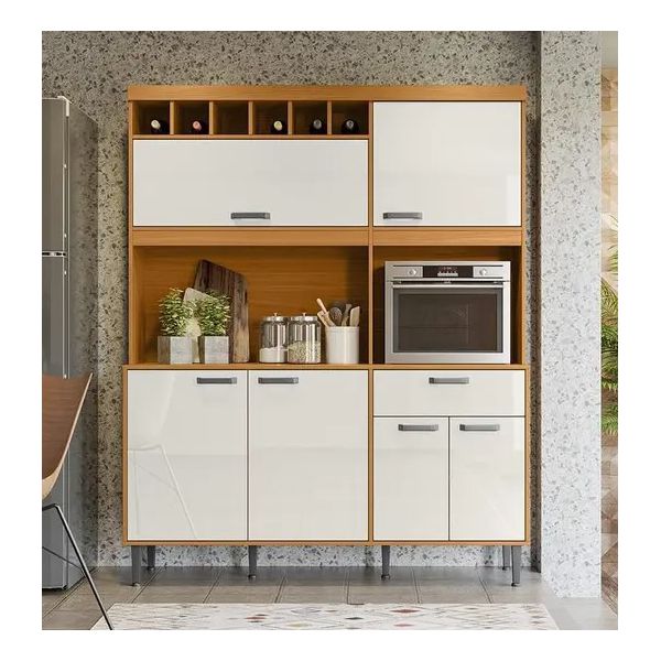 Cozinha Completa Dakota 160cm Jequitiba/Off Lukaliam