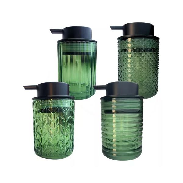 Saboneteira de Vidro Verde/Ouro Tuut