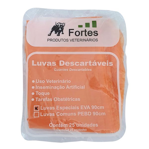 Luva Especial EVA Cano Longo para Inseminação Artificial e Palpação - Pacote com 25 unidades