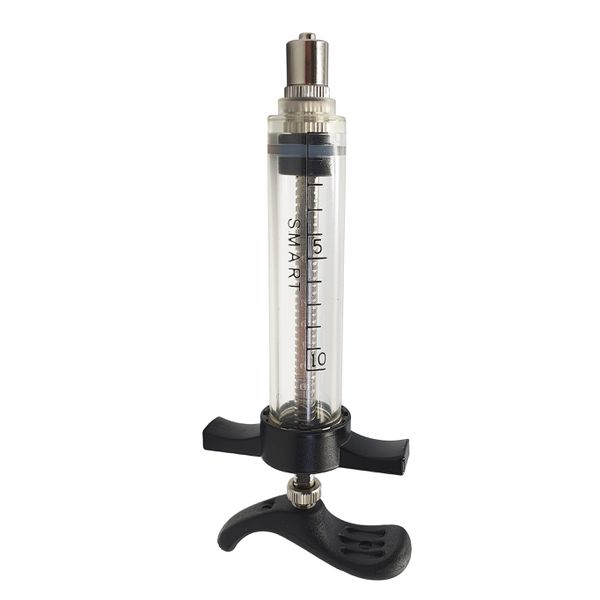 Seringa/Vacinador 10ml com Regulador de Dosagem e Bico Luer Lock em Inox