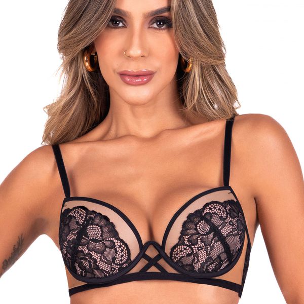 Conjunto Push Up. Calcinha fio.