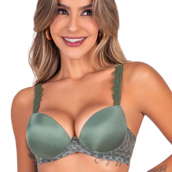 Conjunto Push Up, calcinha fio.